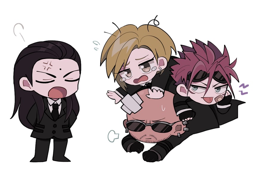reno, tseng, rude, and elena (final fantasy and 1 more) drawn by ttnoooo