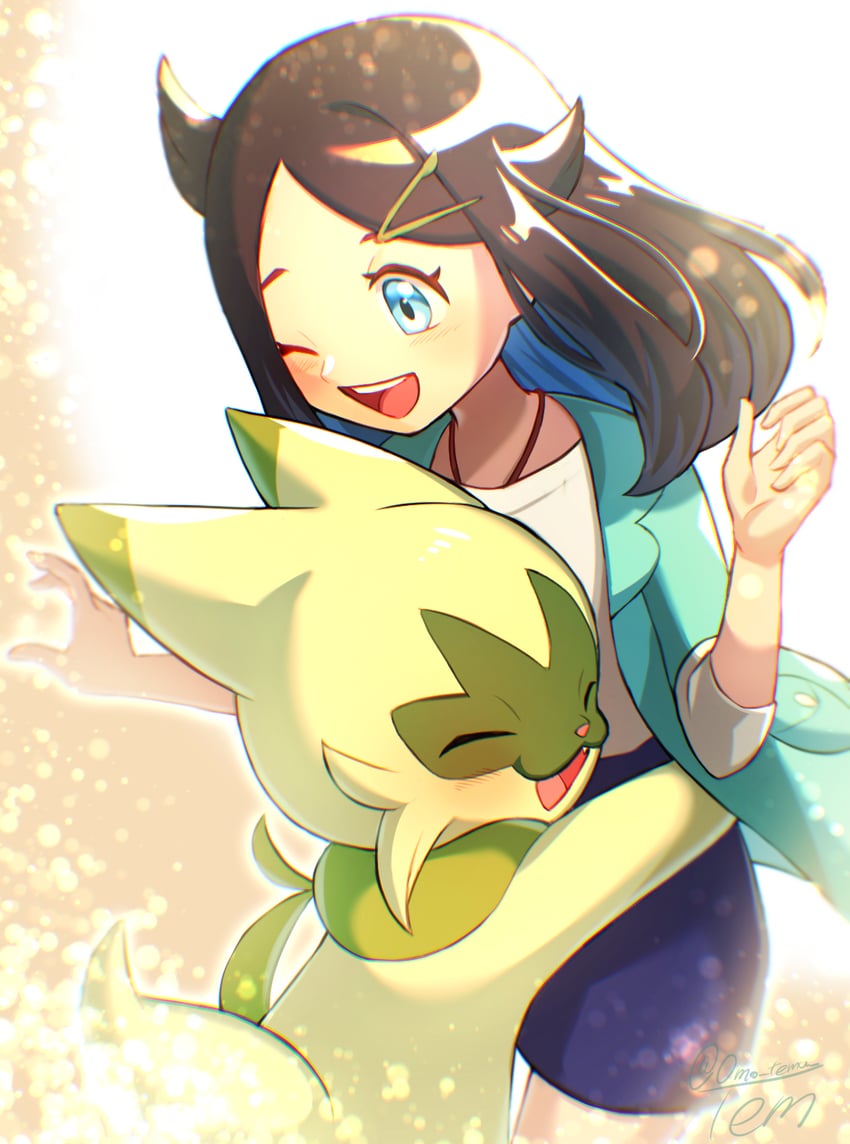 liko and floragato (pokemon and 1 more) drawn by omotemuki