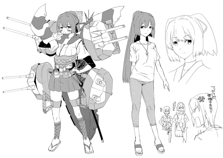 hyuuga, ise, and js hyuuga (kantai collection) drawn by uemukai_dai
