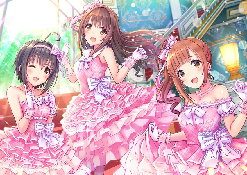 shimamura uzuki, kohinata miho, and igarashi kyoko (idolmaster and 1 more) drawn by u_rin