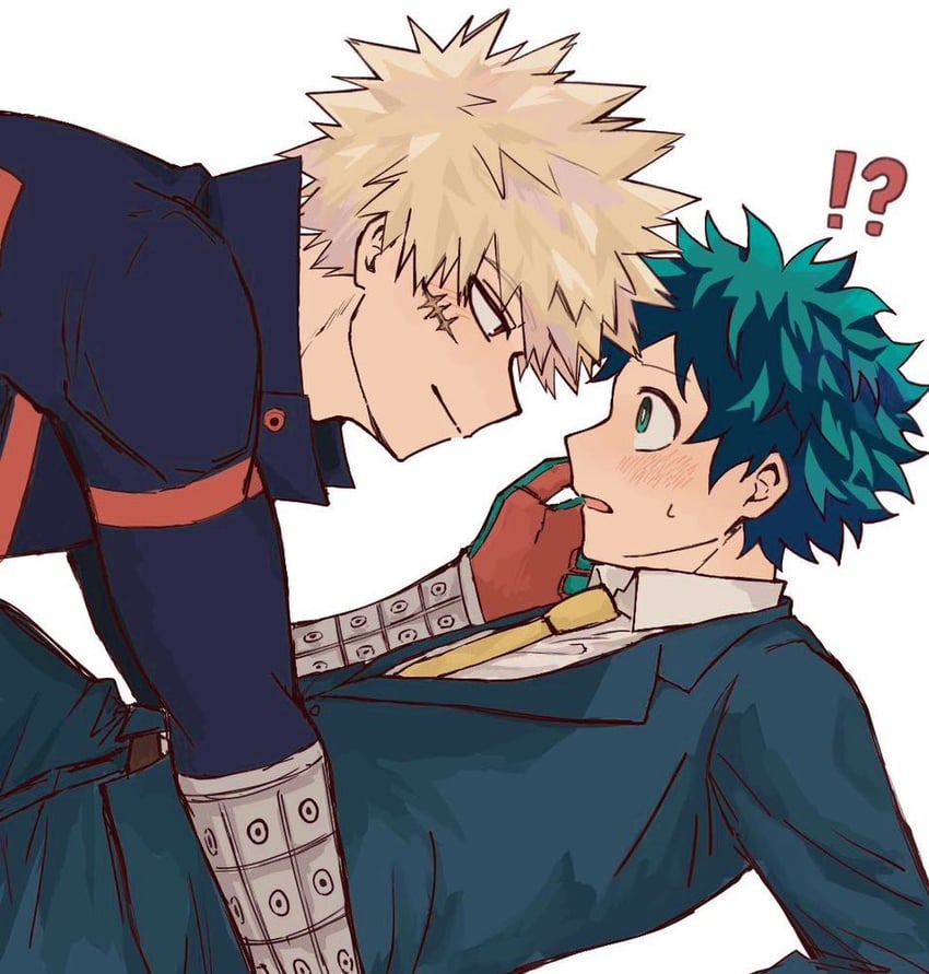 midoriya izuku and bakugou katsuki (boku no hero academia) drawn by ice_0377