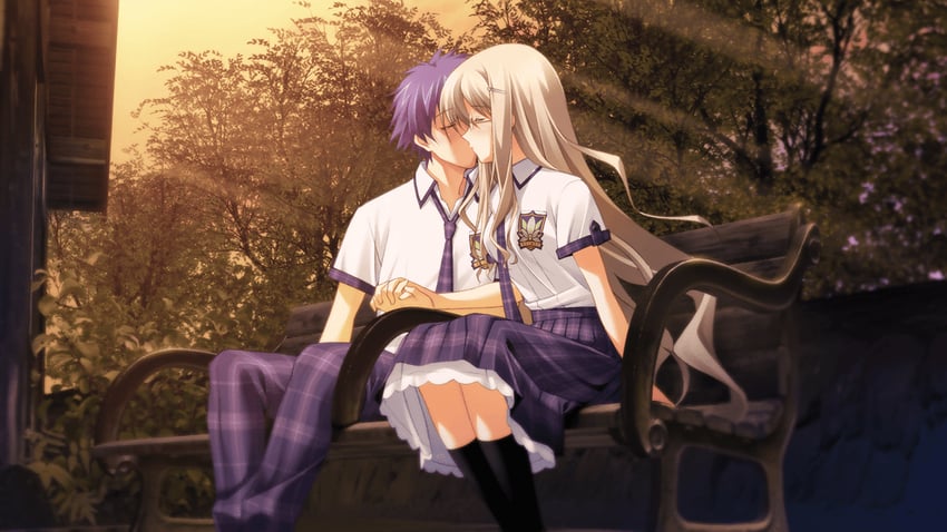 nishijou takumi and kusunoki yua (chaos;head and 1 more) drawn by matsuo_yukihiro