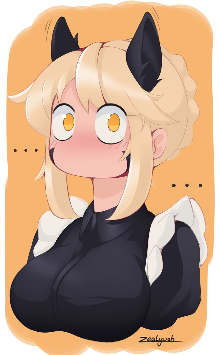 artoria pendragon and komi shouko (fate and 2 more) drawn by zealyush