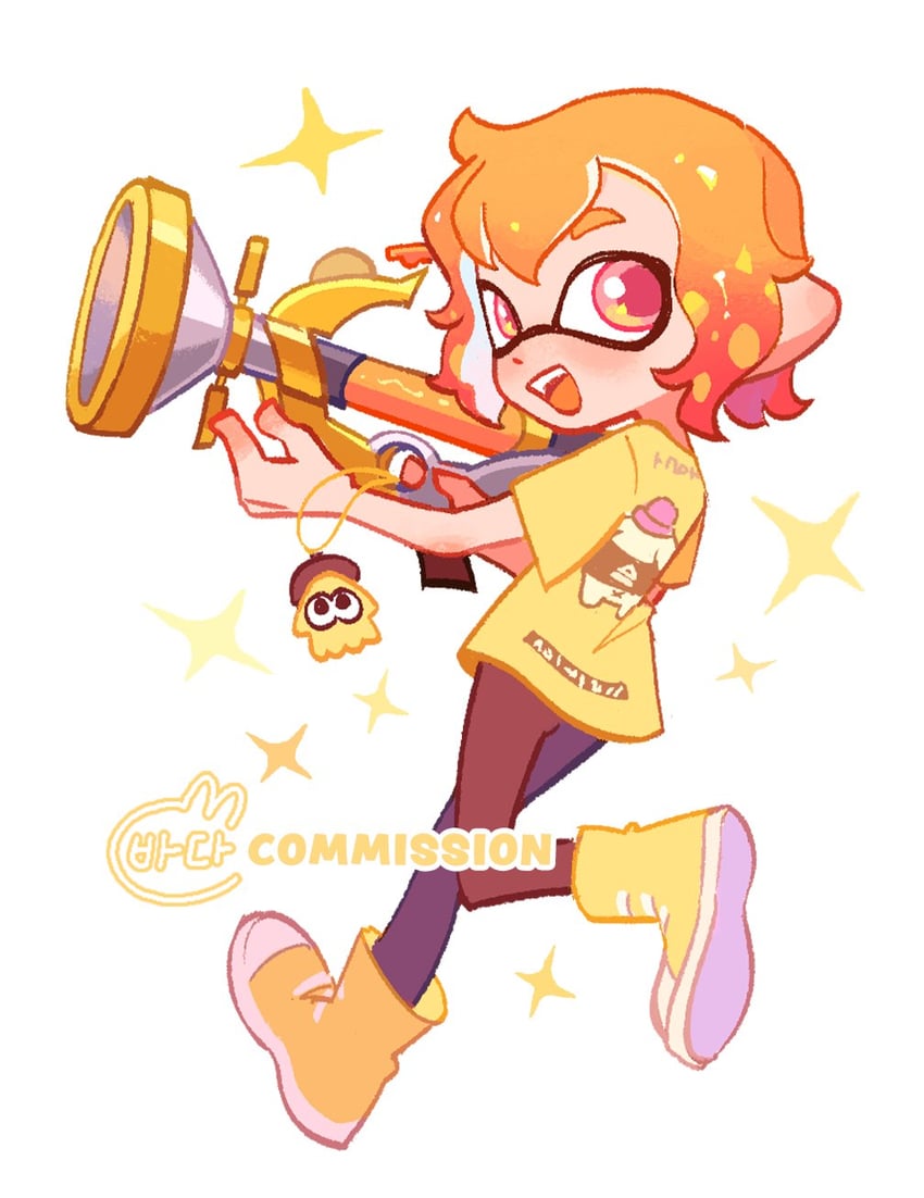 inkling player character and inkling boy (splatoon and 1 more) drawn by tokkibada