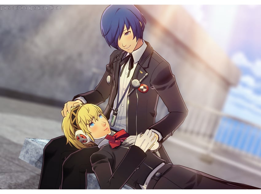 yuuki makoto and aigis (persona and 1 more) drawn by personaparadise