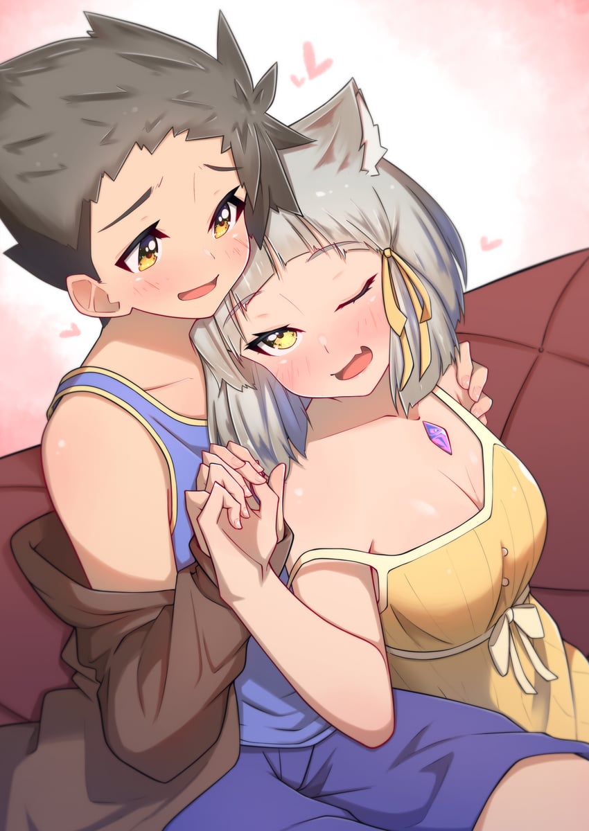 nia and rex (xenoblade chronicles and 1 more) drawn by osora_(judithandlilith)