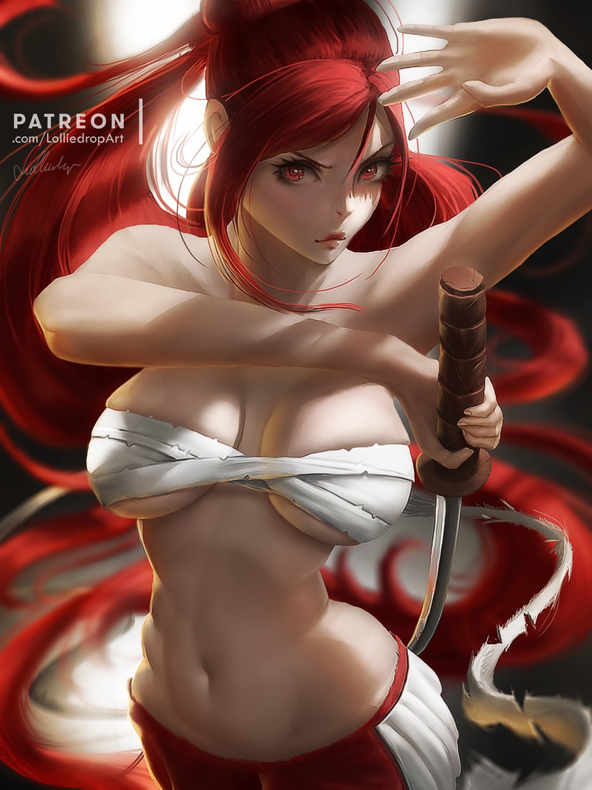 erza scarlet (fairy tail) drawn by lolliedrop