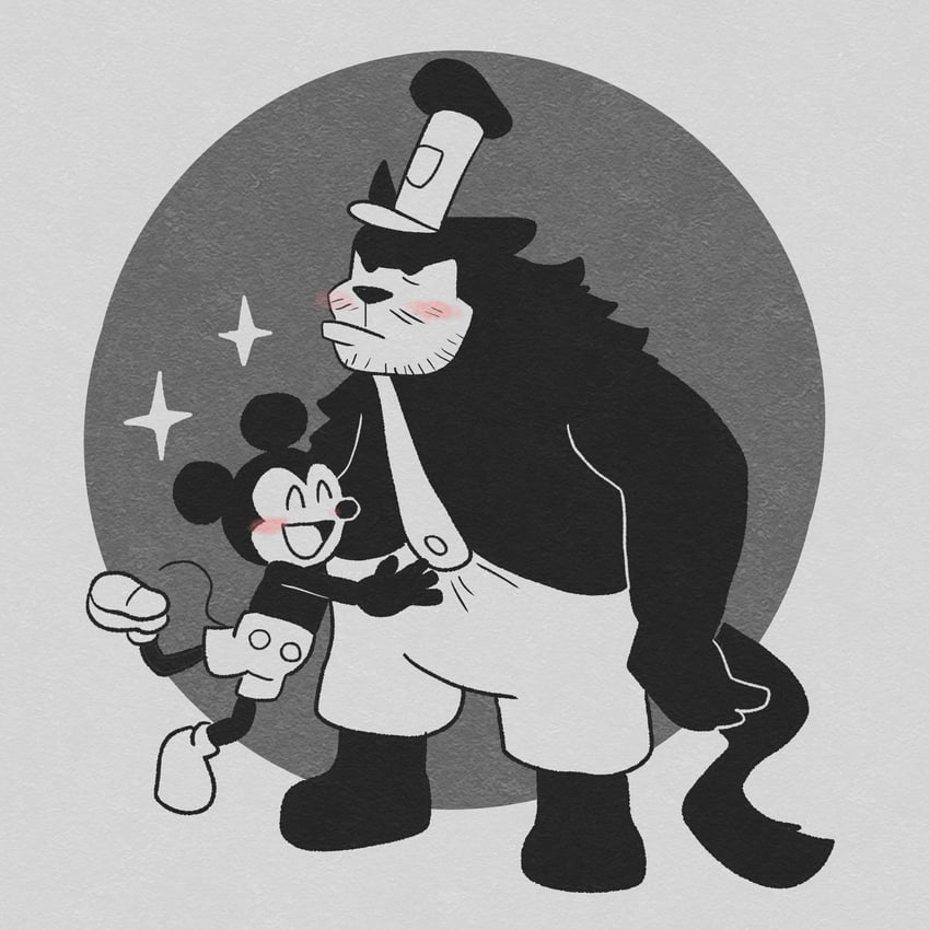 mickey mouse and pete (mickey mouse & friends) drawn by duke_(orangelionduke)
