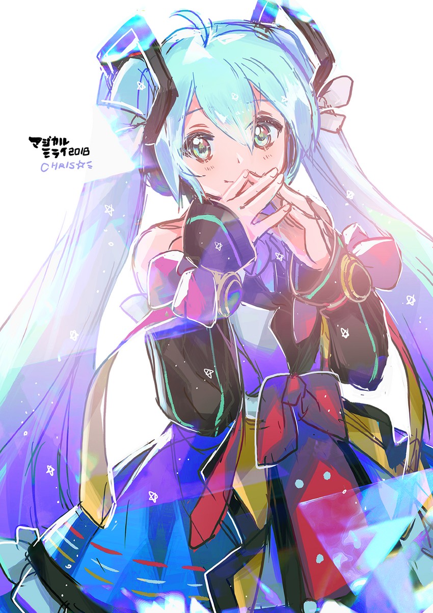 hatsune miku and magical mirai miku (vocaloid and 1 more) drawn by chris4708