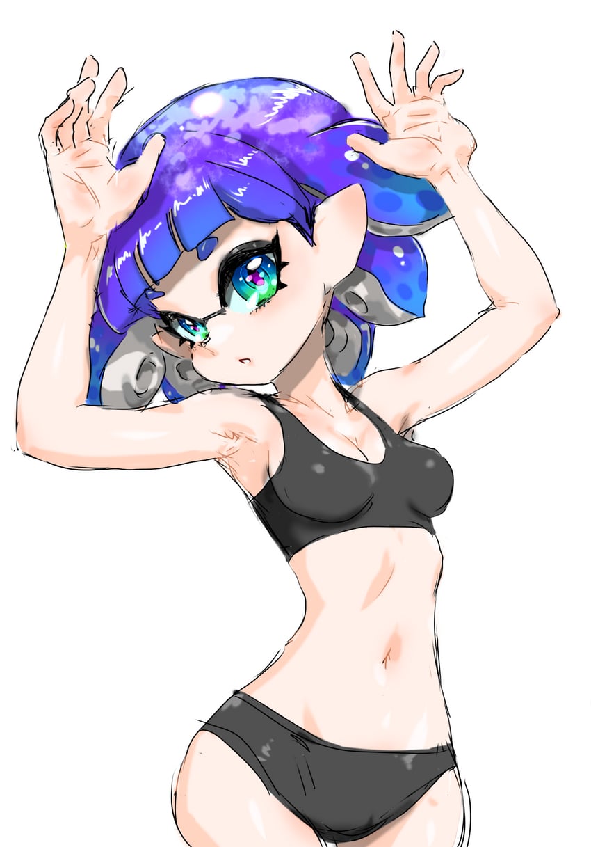 inkling player character and inkling girl (splatoon) drawn by koharu2.5
