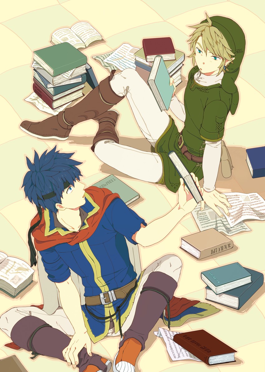 link and ike (fire emblem and 4 more) drawn by nikayu