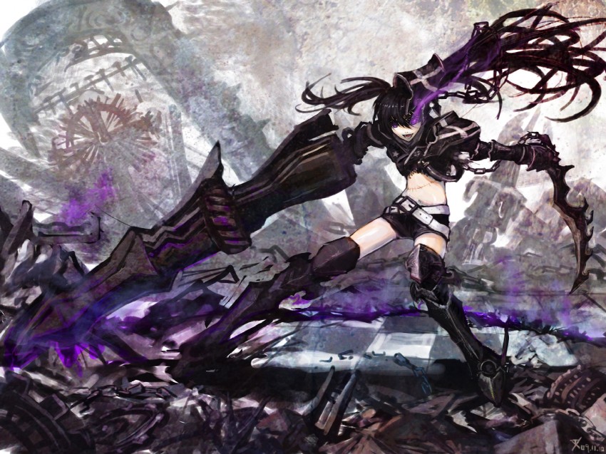 insane black rock shooter (black rock shooter) drawn by charimei