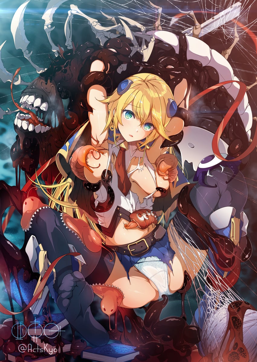 noel vermillion and arakune (blazblue) drawn by foley_anden