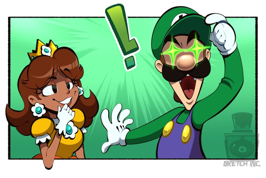 luigi and princess daisy (mario and 2 more) drawn by fanamationu