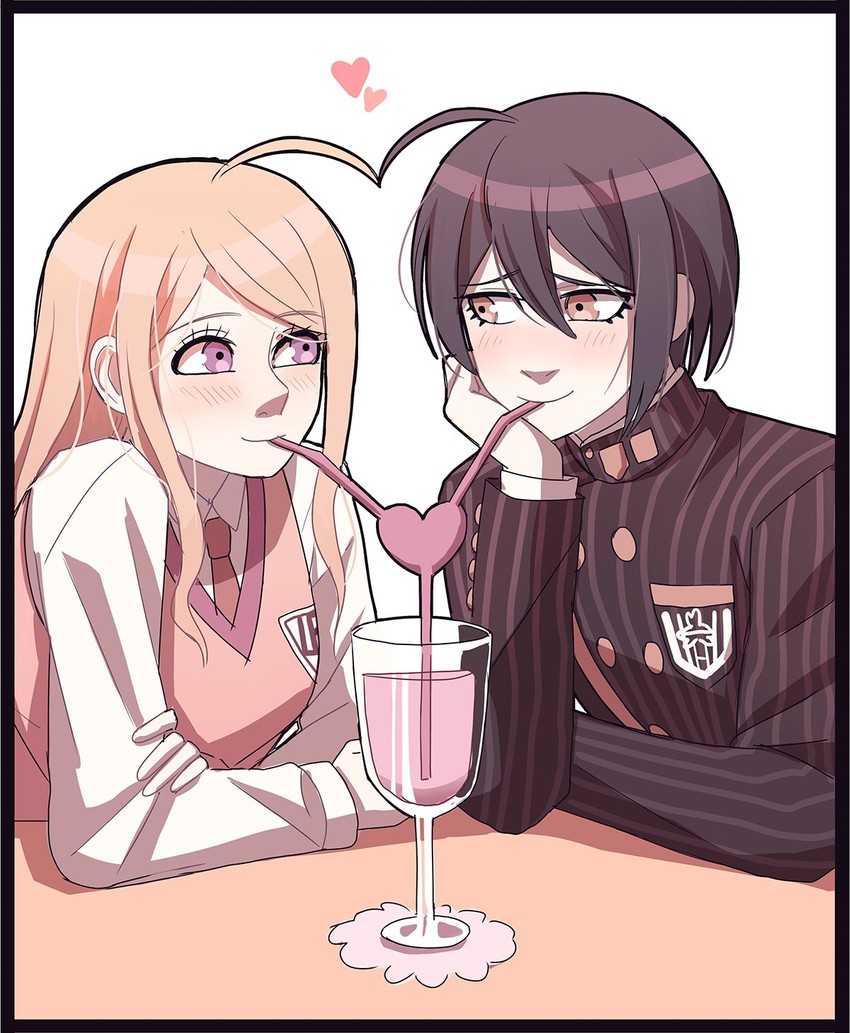 saihara shuichi and akamatsu kaede (danganronpa and 1 more) drawn by cheer_(cheerpuppy14)