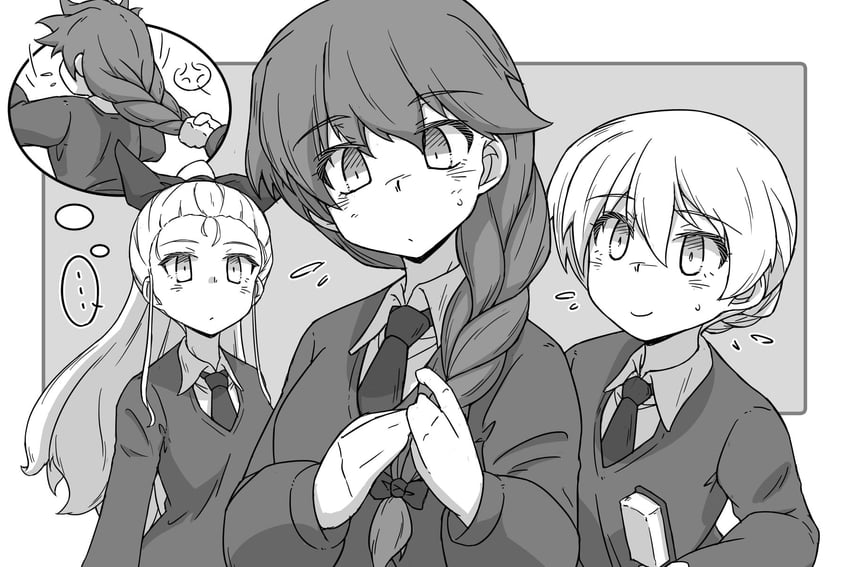 darjeeling, assam, and rukuriri (girls und panzer) drawn by renshiu