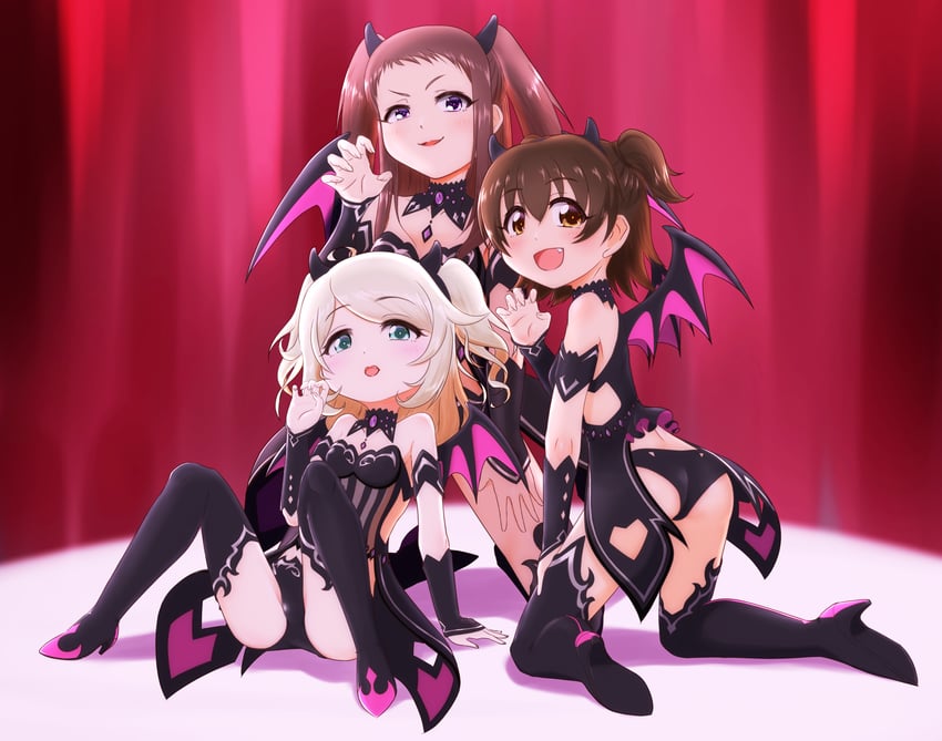 akagi miria, yusa kozue, and koseki reina (idolmaster and 3 more) drawn by e_sen_a1000