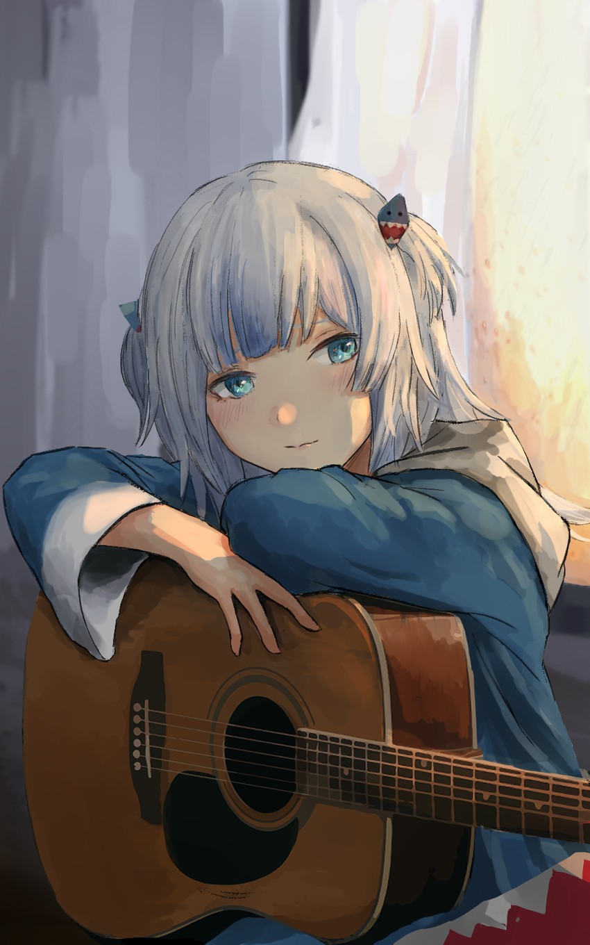gawr gura (hololive and 1 more) drawn by ostin0127