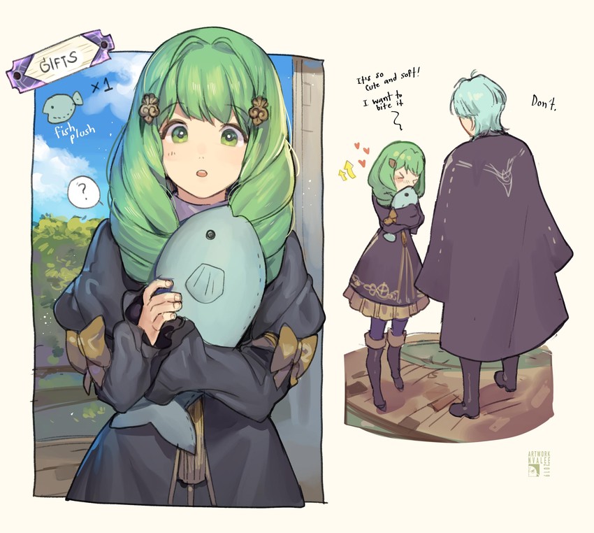 male byleth and flayn (fire emblem and 1 more) drawn by velahka