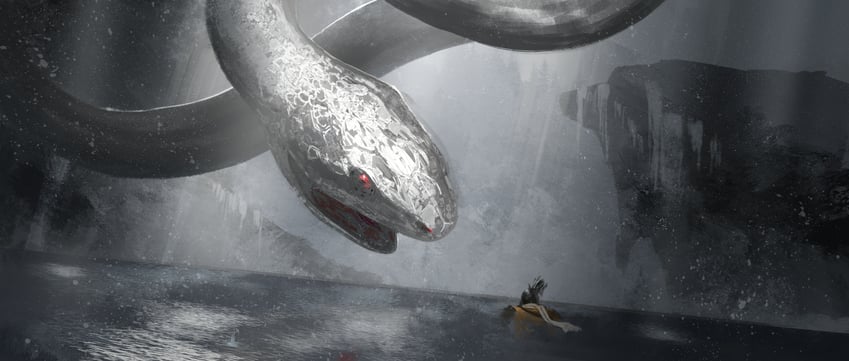 sekiro and great serpent (sekiro: shadows die twice) drawn by asaki_(asaki_vision)
