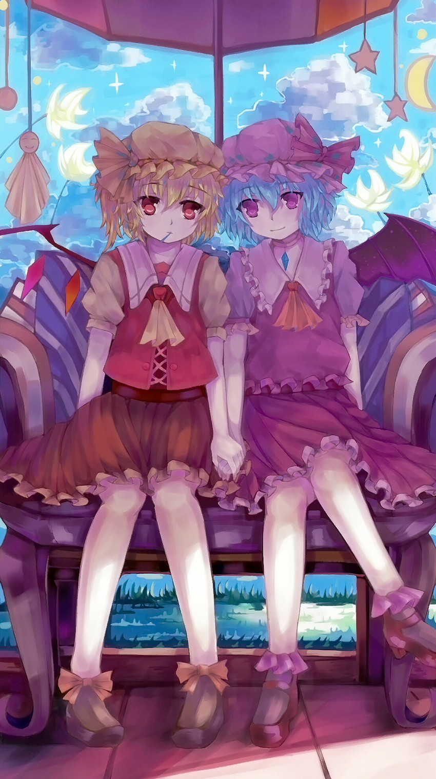 remilia scarlet and flandre scarlet (touhou) drawn by dead_line