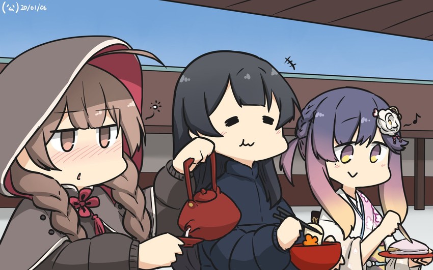 agano, tsushima, and shinshuu maru (kantai collection) drawn by hamu_koutarou