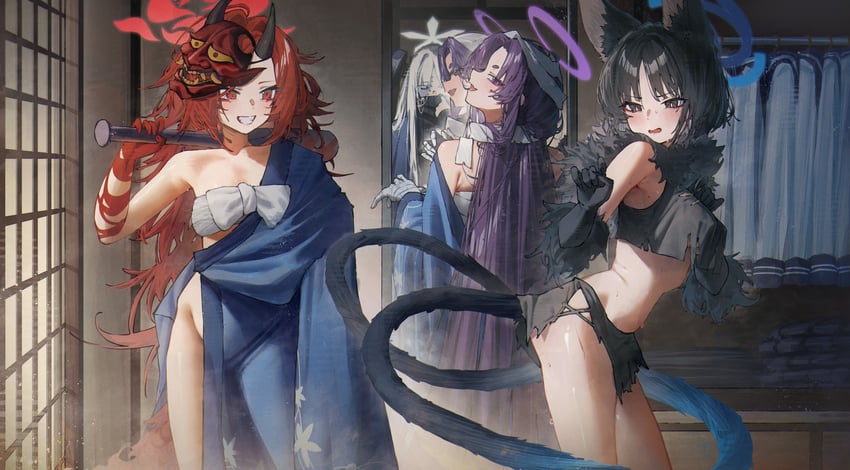 kazusa, kikyou, yoshimi, airi, yukari, and 2 more (blue archive) drawn by betabeet