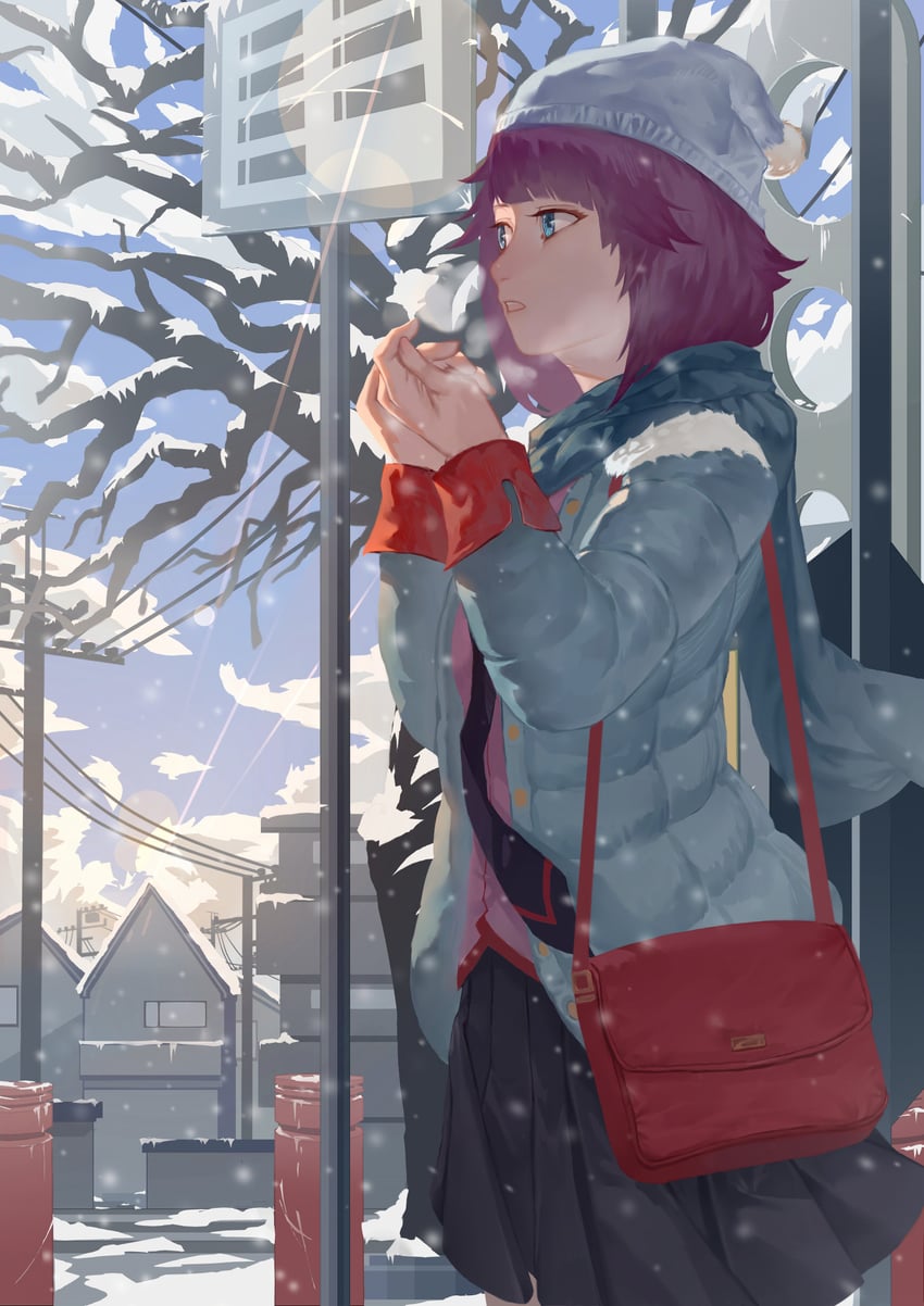senjougahara hitagi (monogatari and 1 more) drawn by qpalql