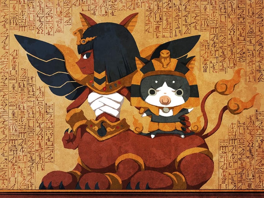 kurekurepatra and neko 2-sei (youkai watch) drawn by kirara_(hitominak3)