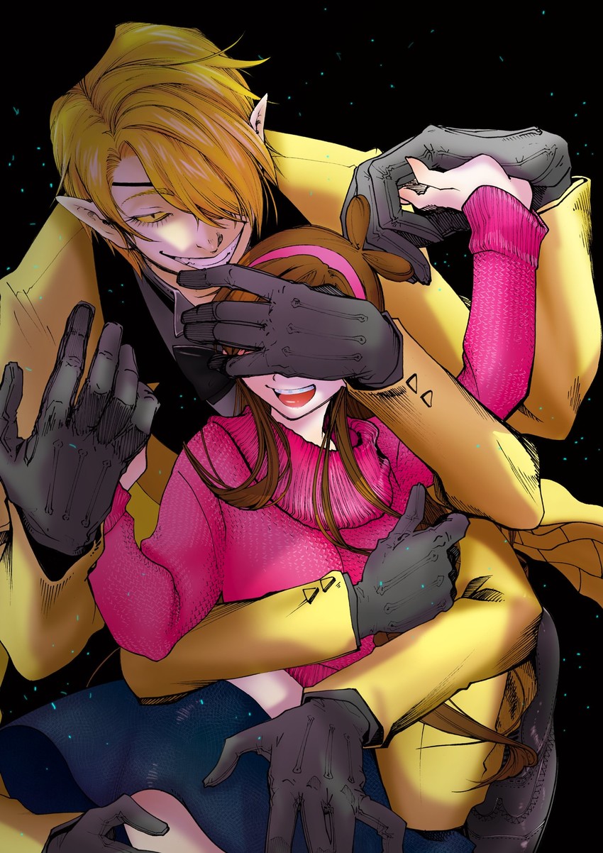 mabel pines and bill cipher (gravity falls) drawn by melon_(melon_cream_soda)