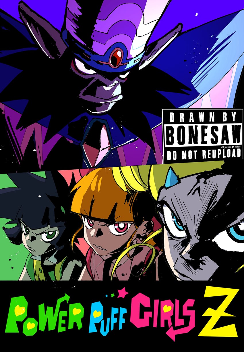 akazutsumi momoko, matsubara kaoru, goutokuji miyako, hyper blossom, powered buttercup, and 2 more (powerpuff girls and 1 more) drawn by bonesaw_(rdkshinku)