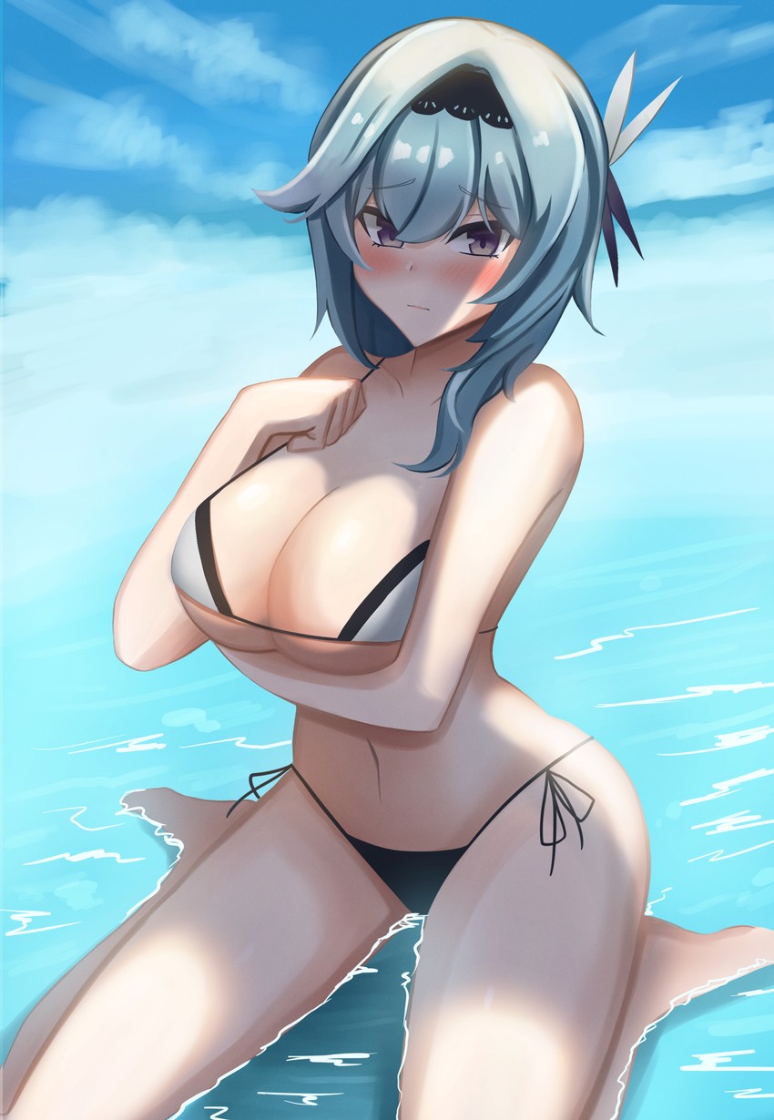 eula (genshin impact) drawn by sssiluva
