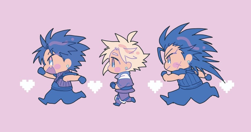 cloud strife and zack fair (final fantasy and 1 more) drawn by zc_furuya