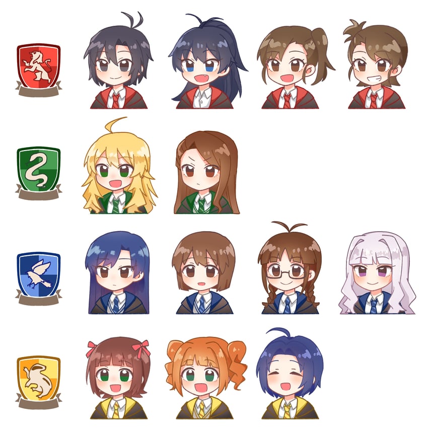 hoshii miki, kisaragi chihaya, amami haruka, kikuchi makoto, shijou takane, and 8 more (idolmaster and 2 more) drawn by chiwawa174