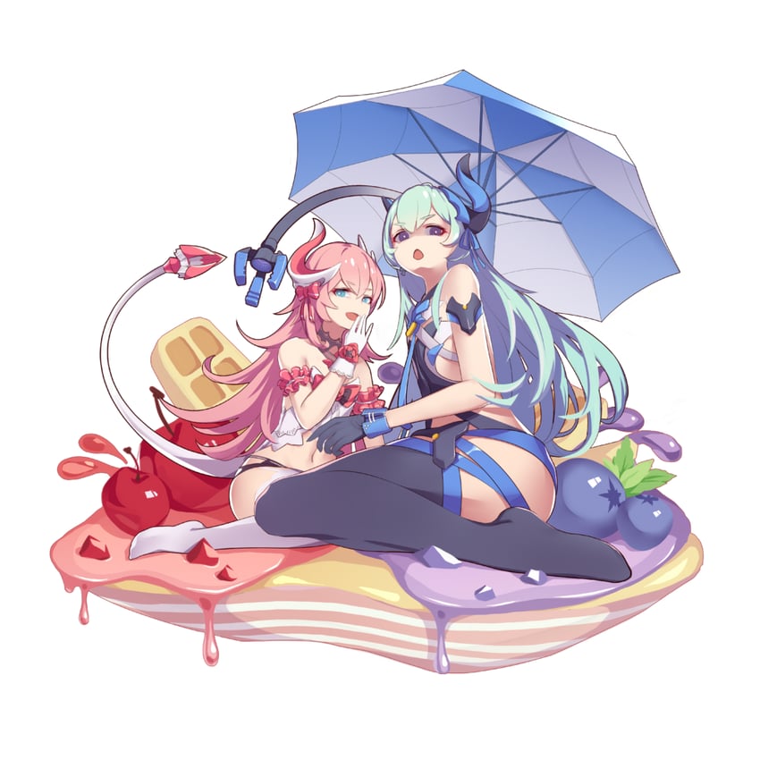 rozaliya olenyeva and liliya olenyeva (honkai and 1 more) drawn by liu_lan