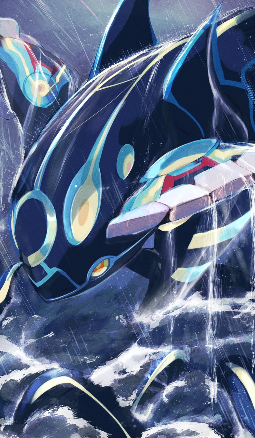 kyogre and primal kyogre (pokemon) drawn by pemuchi_(chikuwa_3296)