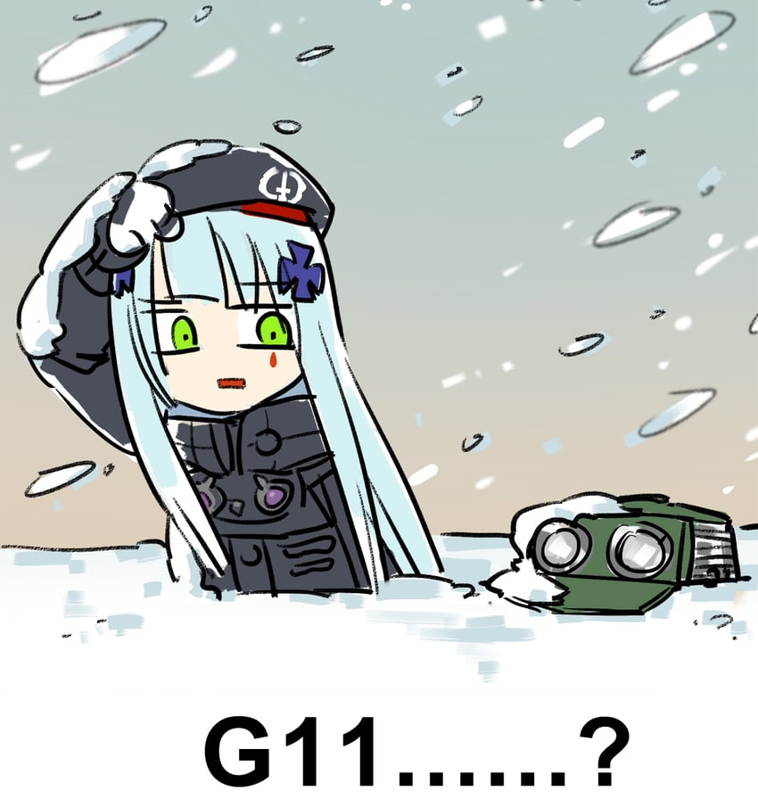 hk416, g11, and m16a1 (girls' frontline) drawn by su_xiao_jei