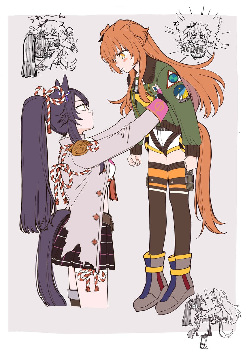 mayano top gun and narita brian (umamusume and 1 more) drawn by yonu_(yonurime)