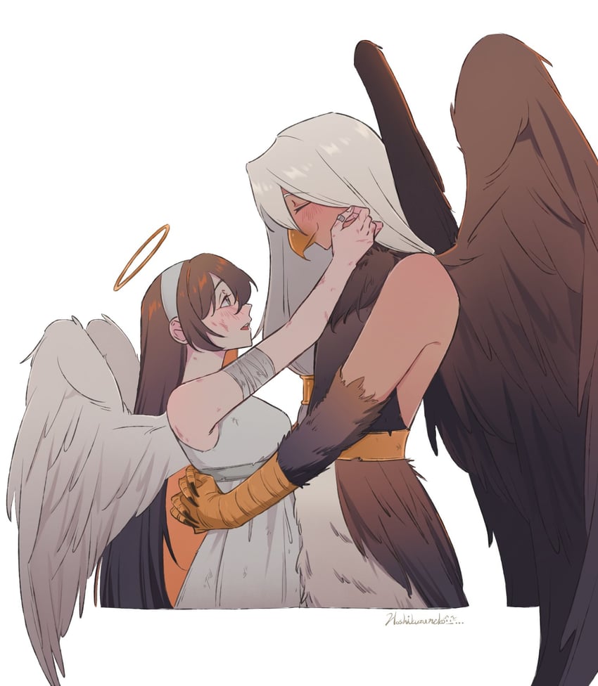 player character and great hawk (original and 1 more) drawn by hoshikuzuneko
