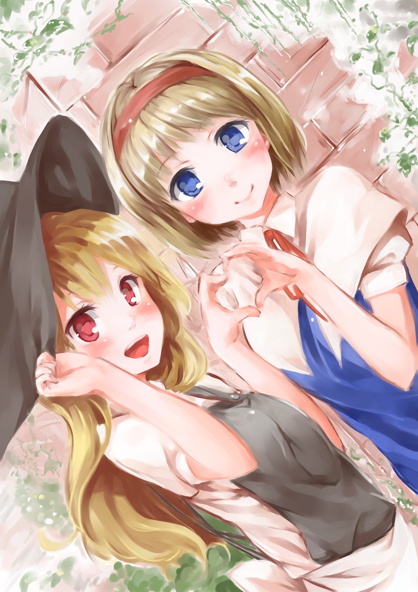 kirisame marisa and alice margatroid (touhou) drawn by pino_(birthdayparty)