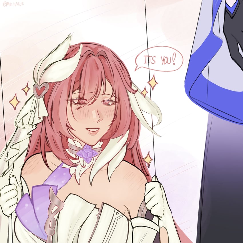acheron and elysia (honkai and 2 more) drawn by mikiyuuz