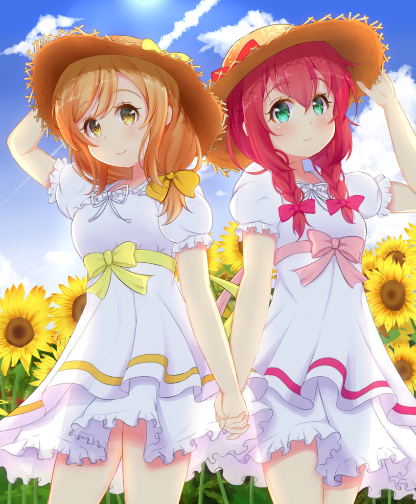 kunikida hanamaru and kurosawa ruby (love live! and 1 more) drawn by take23_(takeniisan_pana)