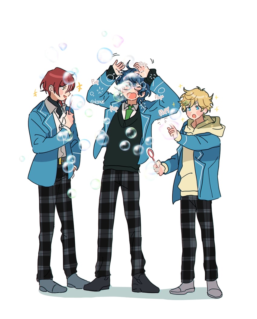 sakasaki natsume, harukawa sora, and aoba tsumugi (ensemble stars!) drawn by haze_(ohw8g)