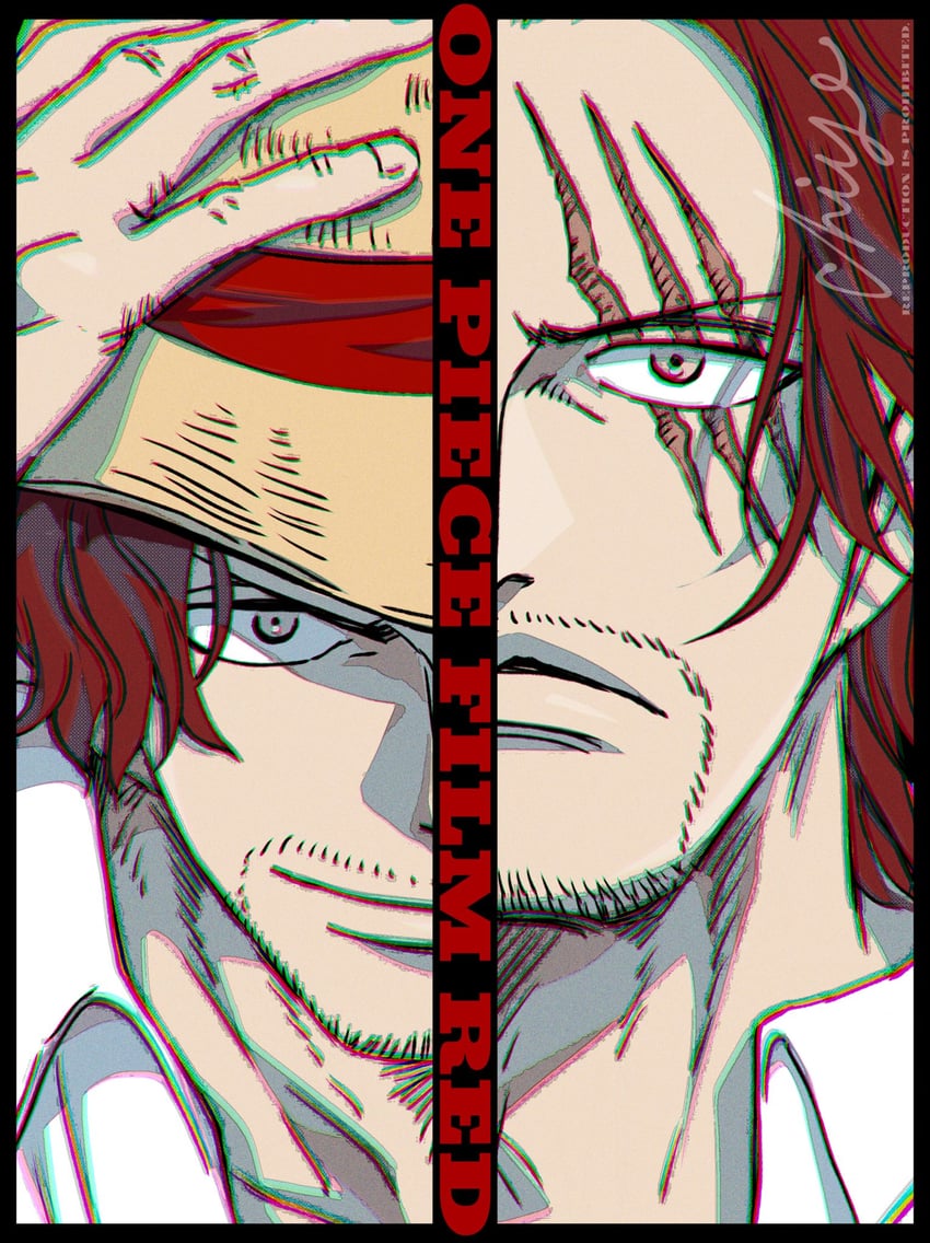 shanks (one piece and 1 more) drawn by chiyo_(@ch_falgar)