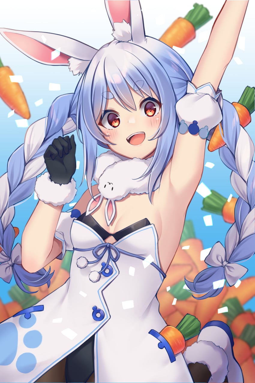 usada pekora and don-chan (hololive) drawn by shikinagi