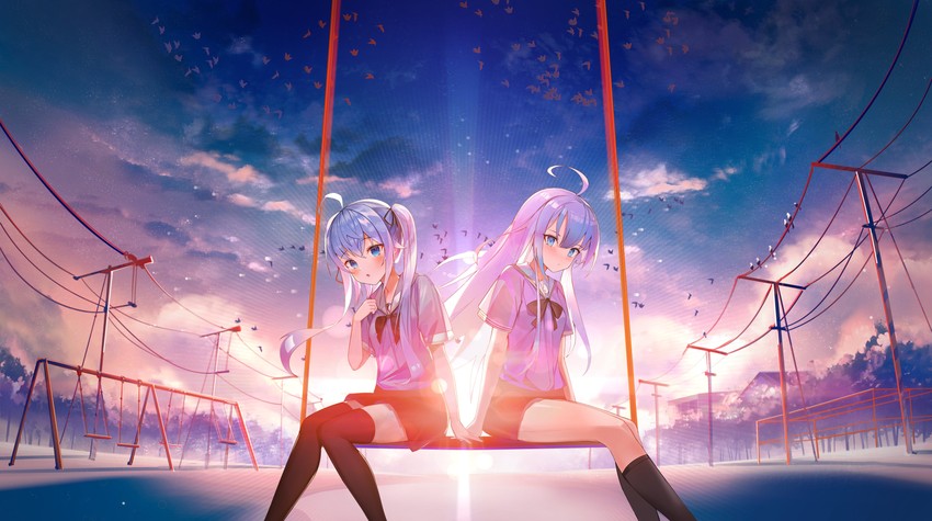 amatsuka uto and kagura nana (indie virtual youtuber) drawn by janyhero