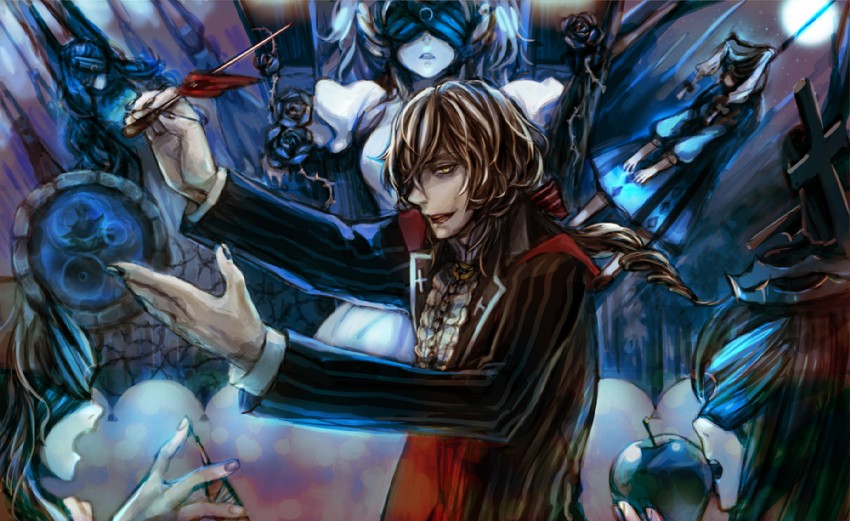 elisabeth von wettin, marchen von friedhof, schneewittchen, dornroeschen, idoko, and 3 more (sound horizon and 2 more) drawn by kuroi_nyan