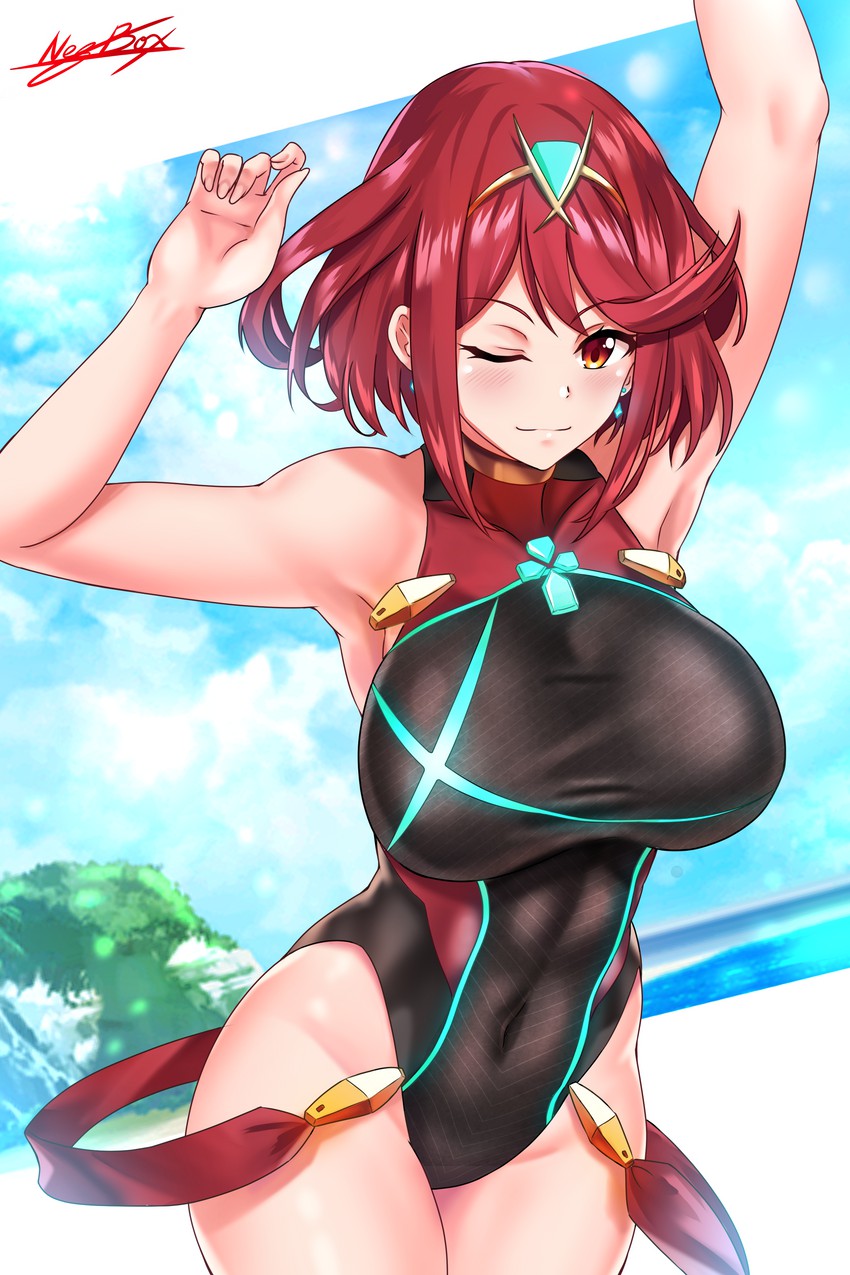 pyra (xenoblade chronicles and 1 more) drawn by nez-box