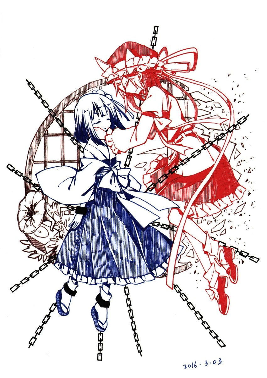 shiki eiki and hieda no akyuu (touhou) drawn by beichen_xiaobei
