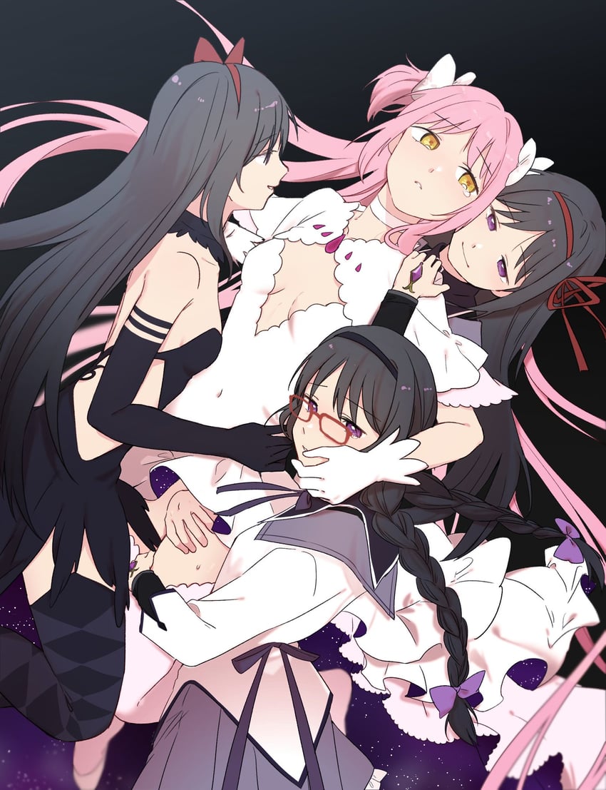 akemi homura, kaname madoka, ultimate madoka, and akuma homura (mahou shoujo madoka magica and 1 more) drawn by pc_(z_yu)